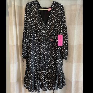 Betsey Johnson high/low satin dress w/ cherry NWT